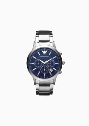 Reloj para hombre de dos esferas con pulsera de acero.